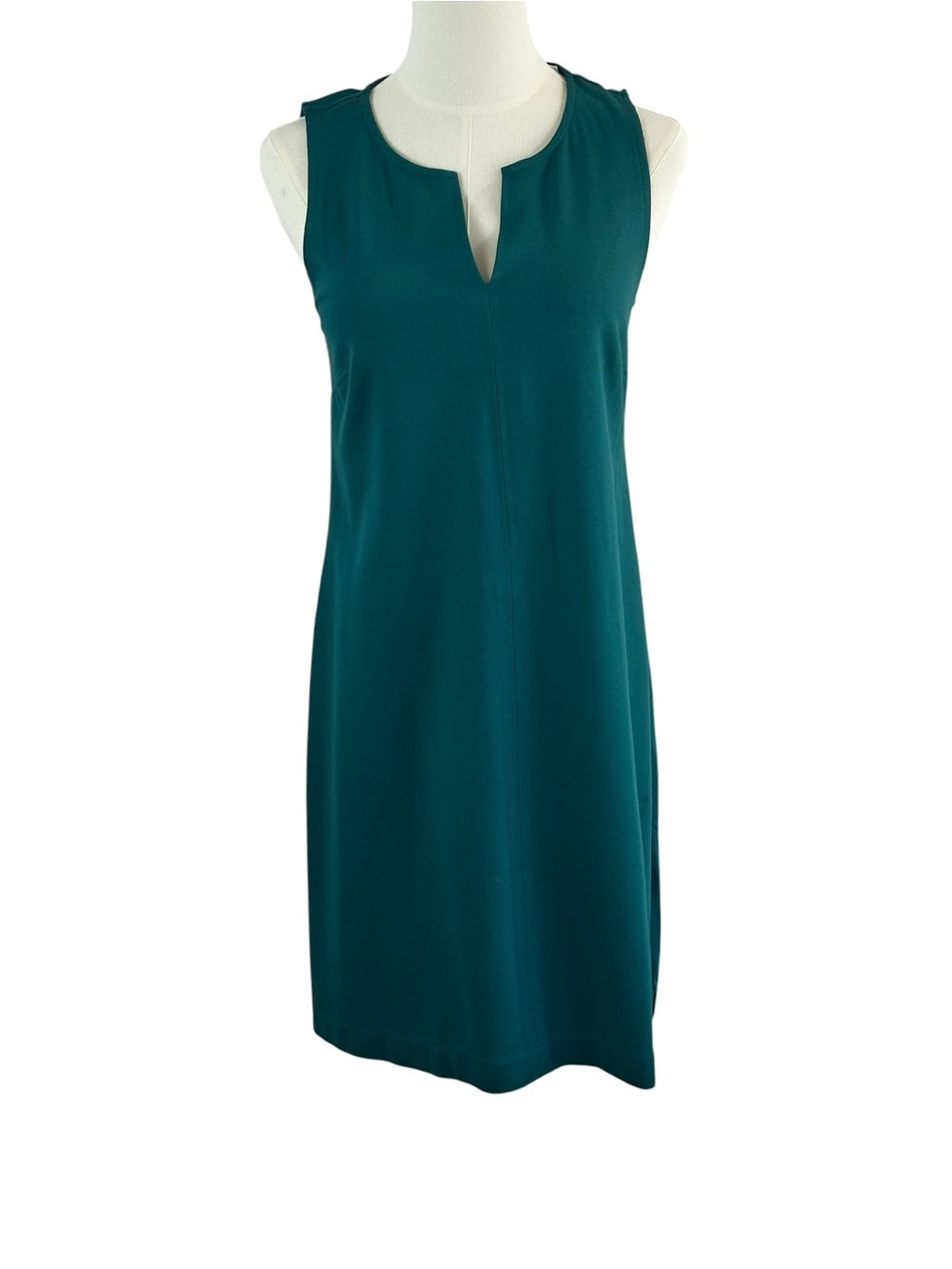 Lark & Ro Teal Minimalist Shift Dress Sleeveless Career Chic Size 2